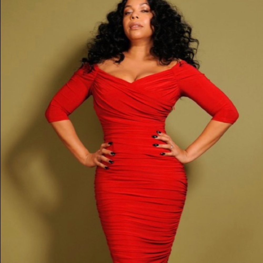 Red Monica dress Pinup Couture 💃🏻 2XL